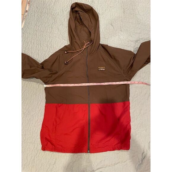 LL Bean Men's Windbreaker Jacket L Multicolor Color Block Hooded Zip - Picture 1 of 10
